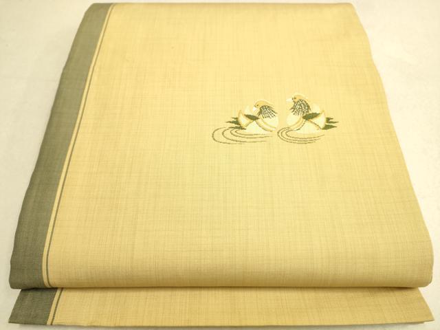 平和屋着物◎太鼓柄袋帯 鴛鴦文 正絹 逸品 DAAK5591re