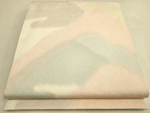 平和屋着物◎砂子綴れ 全通柄袋帯 霞遠山文 銀糸 正絹 逸品 DAAK5600re