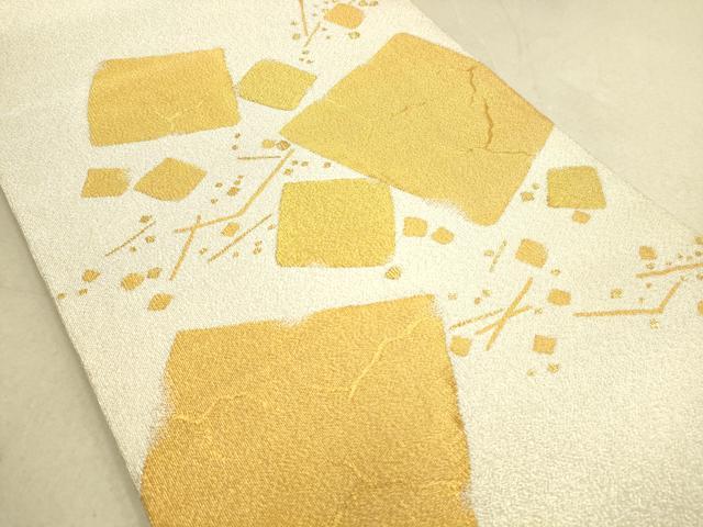平和屋着物◎太鼓柄袋帯 箔散らし 金銀糸 正絹 逸品 DAAK5612re