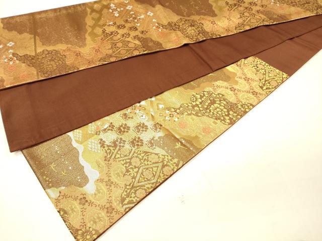 平和屋着物◎六通柄袋帯 道長花菱文 金糸 正絹 逸品 DAAK5620re