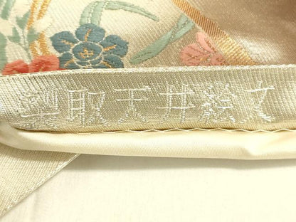 平和屋着物◎六通柄袋帯 唐織 裂取天井絵文 金銀糸 正絹 逸品 DAAK5699re