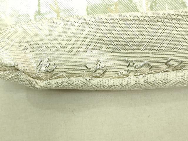 平和屋着物◎佐賀錦 六通柄袋帯 風景花松文 金銀糸 正絹 逸品 DAAK5776re