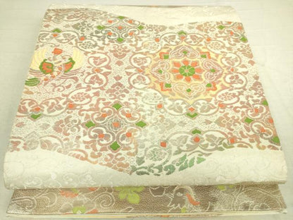 平和屋着物◎六通柄袋帯 正倉院鳳凰花文 金銀糸 正絹 逸品 DAAK5803re