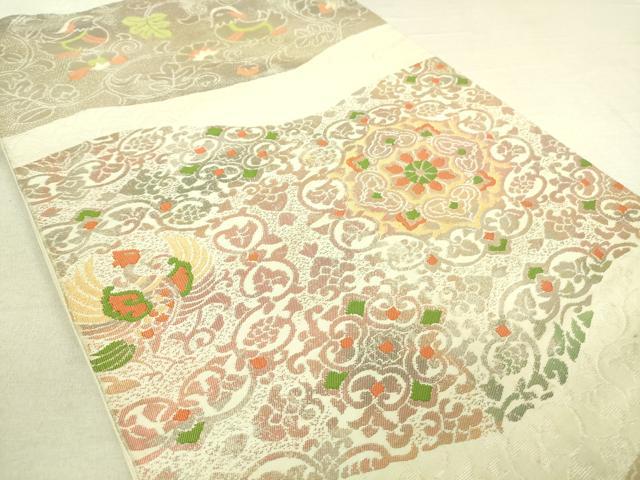 平和屋着物◎六通柄袋帯 正倉院鳳凰花文 金銀糸 正絹 逸品 DAAK5803re