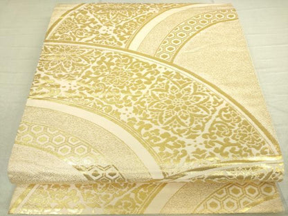 平和屋着物◎六通柄袋帯 花菱文 金糸 正絹 逸品 DAAK5819re