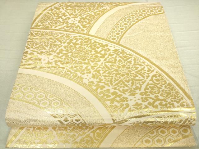 平和屋着物◎六通柄袋帯 花菱文 金糸 正絹 逸品 DAAK5819re