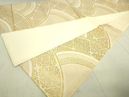 平和屋着物◎六通柄袋帯 花菱文 金糸 正絹 逸品 DAAK5819re