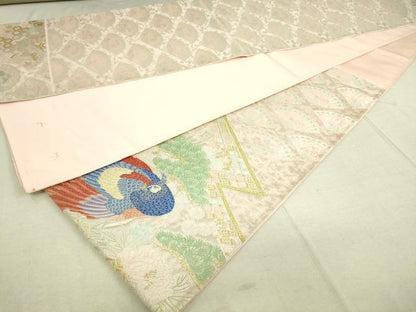 平和屋着物◎六通柄袋帯 唐織 名鳥錦聚 金銀糸 正絹 逸品 DAAK5824re