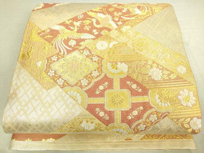 平和屋着物◎六通柄袋帯 唐織 佐賀箔 百華 金糸 正絹 逸品 DAAK5839re