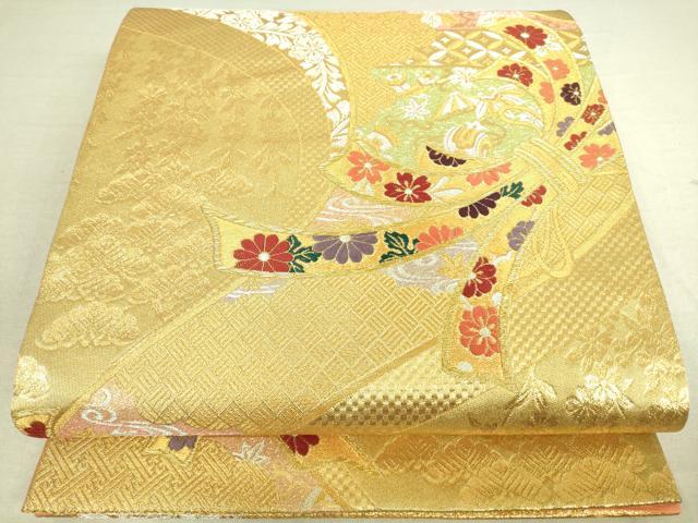 平和屋着物◎六通柄袋帯 宝尽くし 束ね熨斗花文 金銀糸 正絹 逸品 DAAK5845re