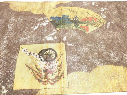 平和屋着物◎六通太鼓柄袋帯 手描き 地紙花車文 金銀彩 正絹 逸品 DAAK7526xg