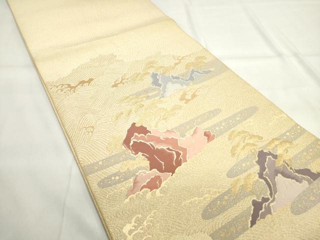 平和屋着物◎太鼓柄袋帯 立波文 金糸 正絹 逸品 DAAK7536xg