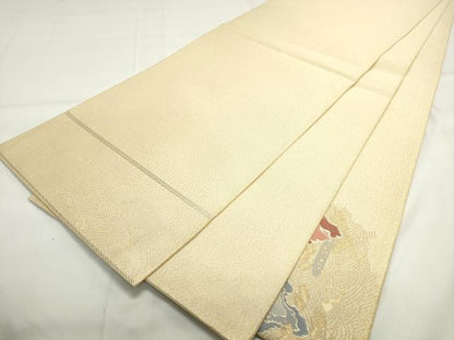 平和屋着物◎太鼓柄袋帯 立波文 金糸 正絹 逸品 DAAK7536xg
