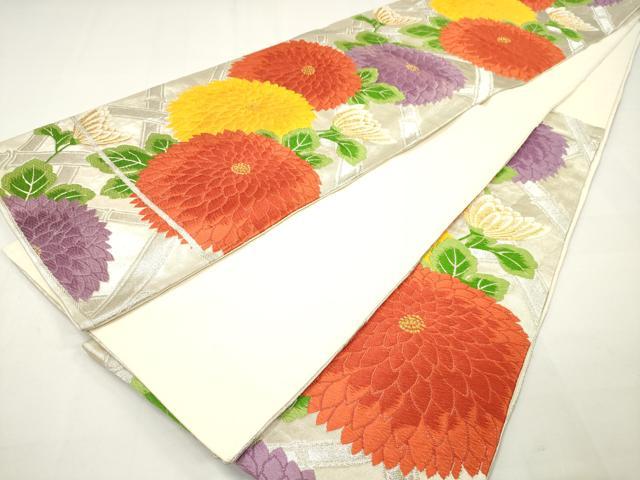 平和屋着物◎六通柄袋帯 唐織 菊文 金銀糸 正絹 逸品 DAAK7699xg