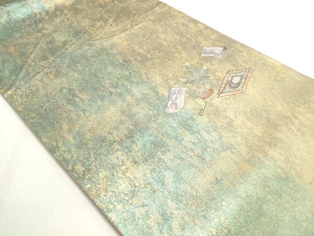 平和屋着物◎六通太鼓柄袋帯 器物文 金銀糸 引箔 正絹 逸品 DAAK7715xg