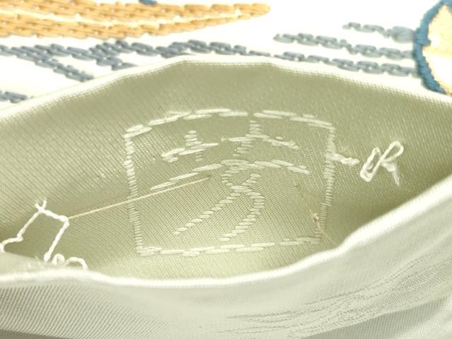 平和屋着物◎六通柄袋帯　唐織　風景花松文　金糸　正絹　逸品　DAAK7723xg