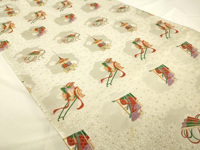 平和屋着物◎六通柄袋帯 唐織 京の絵巻 金銀糸 正絹 逸品 DAAK8012bc