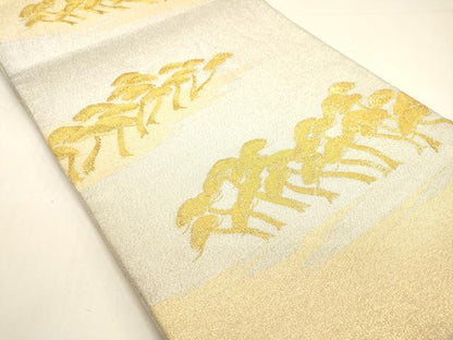平和屋着物◎綴れ 六通柄袋帯 松文 金銀糸 正絹 逸品 DAAK8290bc