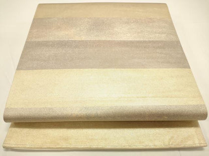 平和屋着物◎六通柄袋帯 横段文 金糸 引箔 正絹 逸品 DAAK8294bc
