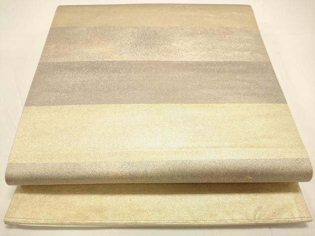 平和屋着物◎六通柄袋帯 横段文 金糸 引箔 正絹 逸品 DAAK8294bc