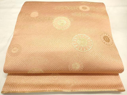 平和屋着物◎太鼓柄袋帯 霞草花文 金糸 正絹 逸品 DAAK8348bc