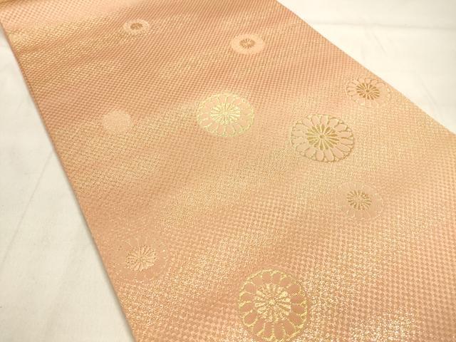 平和屋着物◎太鼓柄袋帯 霞草花文 金糸 正絹 逸品 DAAK8348bc