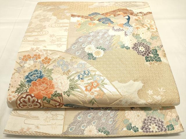 平和屋着物◎六通柄袋帯 唐織 慶長屏風小袖 金糸 正絹 逸品 DAAK8387bc