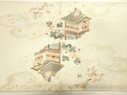 平和屋着物◎太鼓柄袋帯 山鉾 草花松文 金彩 正絹 逸品 DAAK8417bc