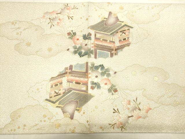 平和屋着物◎太鼓柄袋帯 山鉾 草花松文 金彩 正絹 逸品 DAAK8417bc
