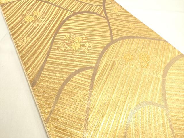 平和屋着物◎六通柄袋帯 重ね山花文 金糸 正絹 逸品 DAAK8456bc