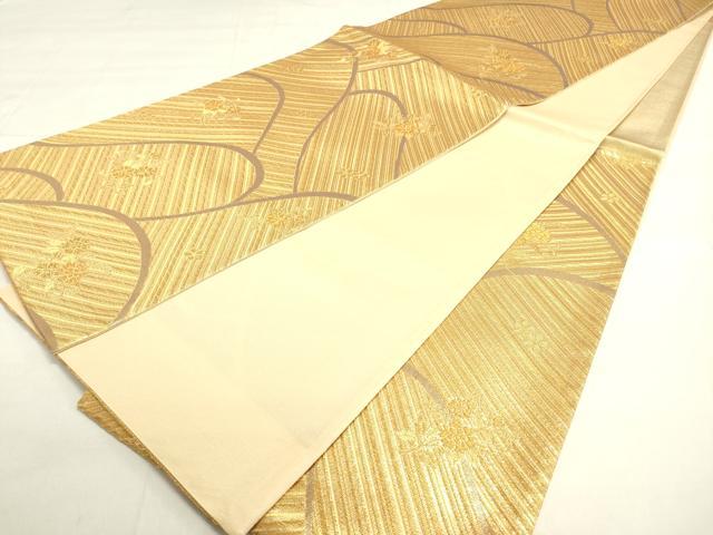 平和屋着物◎六通柄袋帯 重ね山花文 金糸 正絹 逸品 DAAK8456bc