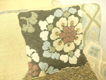 平和屋着物●六通柄袋帯 唐織 正倉院色紙花文 金銀糸 正絹 逸品 DAAK8887az