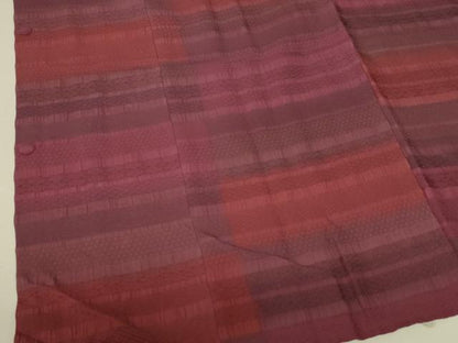 平和屋着物■道行コート　横段文　正絹　逸品　DAAK9064cm