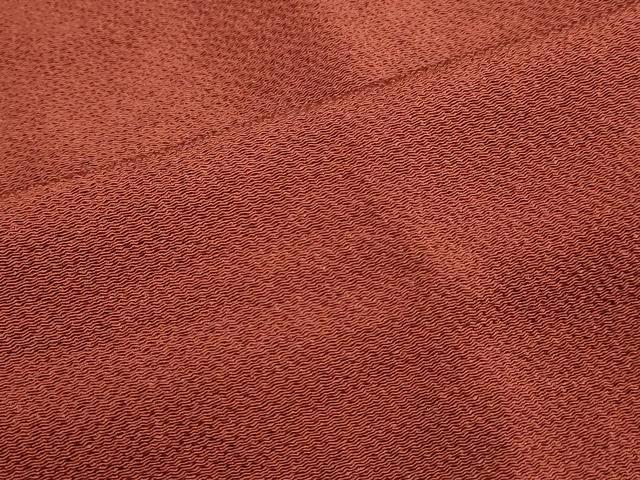平和屋着物■道行コート　茜色　鬼しぼ縮緬　正絹　逸品　DAAK9303cm