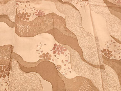 平和屋着物■道行コート 地紋起こし 花唐草文 正絹 逸品 DAAK9327cm