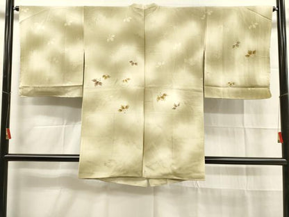 平和屋着物■道行コート 草花文 暈し染め 金彩 反端付き 正絹 逸品 DAAK9339cm