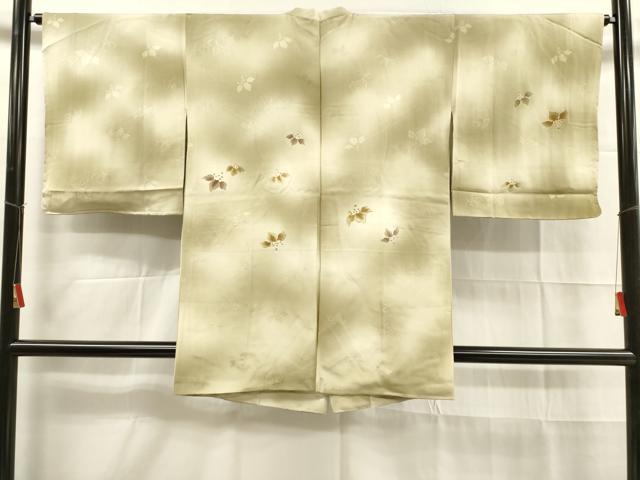 平和屋着物■道行コート 草花文 暈し染め 金彩 反端付き 正絹 逸品 DAAK9339cm