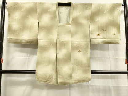 平和屋着物■道行コート 草花文 暈し染め 金彩 反端付き 正絹 逸品 DAAK9339cm