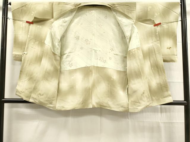 平和屋着物■道行コート 草花文 暈し染め 金彩 反端付き 正絹 逸品 DAAK9339cm