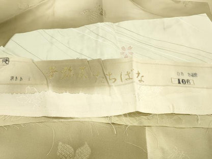 平和屋着物■道行コート 草花文 暈し染め 金彩 反端付き 正絹 逸品 DAAK9339cm