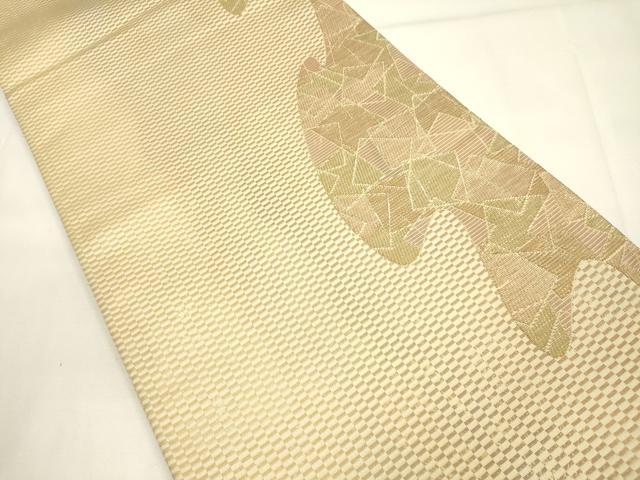 平和屋着物■全通柄袋帯 泥染 変わり間道 金糸 正絹 逸品 DAAL0207we