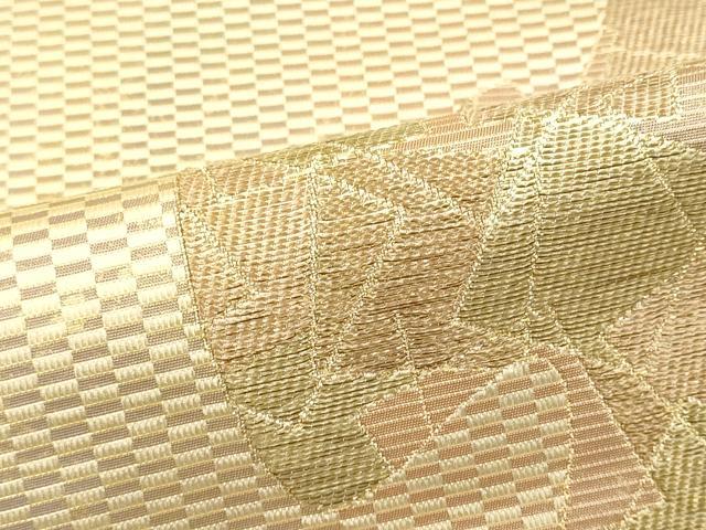 平和屋着物■全通柄袋帯 泥染 変わり間道 金糸 正絹 逸品 DAAL0207we