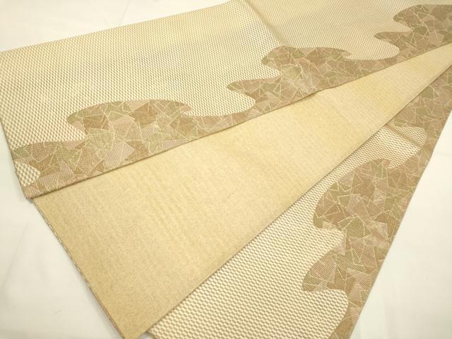 平和屋着物■全通柄袋帯 泥染 変わり間道 金糸 正絹 逸品 DAAL0207we