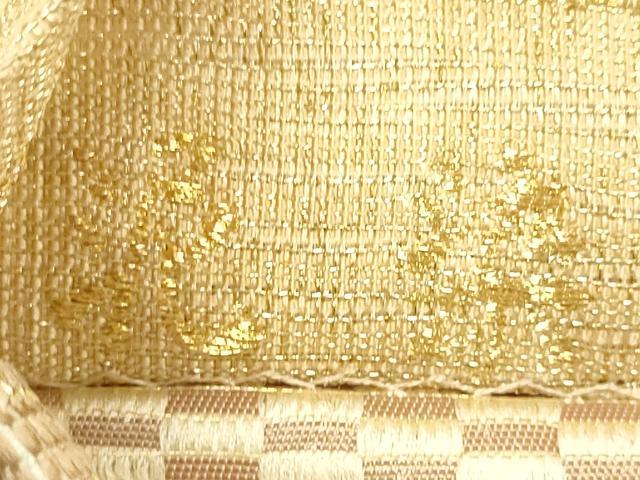 平和屋着物■全通柄袋帯 泥染 変わり間道 金糸 正絹 逸品 DAAL0207we