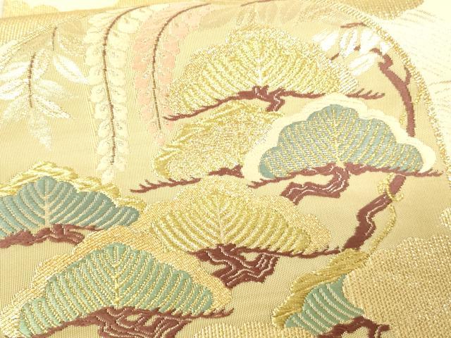 平和屋着物■六通柄袋帯 明つづれ錦彩 花鳥丸文 金糸 正絹 逸品 DAAL0689sf