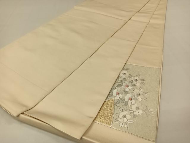 平和屋着物◎太鼓柄袋帯 駒刺繍 霞花文 金銀糸 正絹 逸品 DAAL3012qp