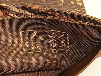 平和屋着物◎六通柄袋帯 今彩 松葉箔散らし文 青銅巧焔箔 鈴乃屋扱い 正絹 逸品 DAAL3045qp