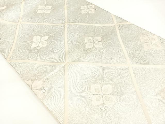 平和屋着物◎六通柄袋帯 花菱文 銀糸 正絹 逸品 DAAL3068qp