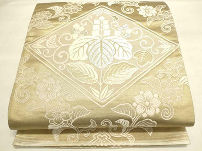 平和屋着物◎六通柄袋帯 桐花菱文 金銀糸 正絹 逸品 DAAL3108qp