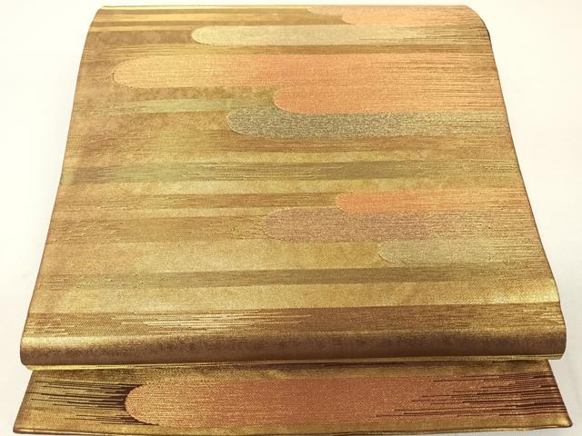 平和屋着物◎六通柄袋帯 霞文 金糸 引箔 正絹 逸品 DAAL3528cd